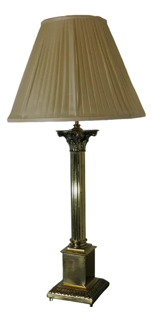 Large Brass Corinthian Column Table Lamp, 1960s