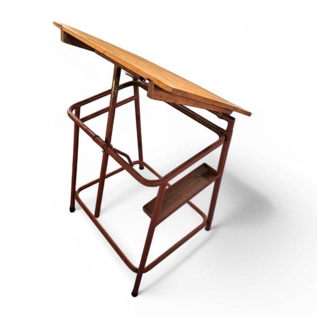 Wood Adjustable Drawing Table, 1950s For Sale - Image 7 of 14