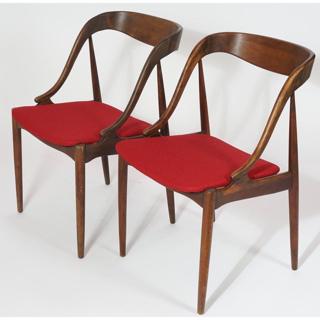 We are pleased to offer this pair of Danish Modern accent / side chairs crafted of teak. These chairs were designed by...