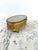 Vintage Filigree Brass Jewelry Box With Glass Top and Velvet Interior and Underside.