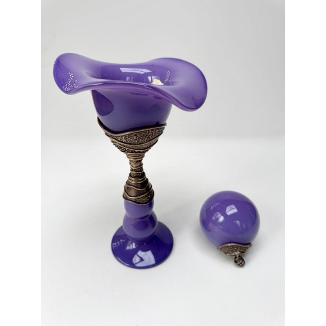 John Ruth “Flower Ball” Studio Glass and Sterling Silver Sculpture, 1990s For Sale - Image 11 of 16