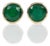1.6Ct Zambian Emerald Solitaire Stud Earrings in Solid 14k Gold, Bezel Set 6mm For Sale