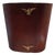 1970s Dark Cinnamon Leather Brass Eagle Wastebasket For Sale