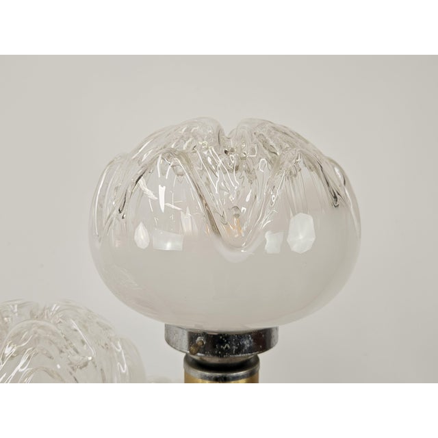 Mid-Century Murano Glass 3-Light Floor Lamp in Wood and Metal, 1970s For Sale - Image 12 of 18