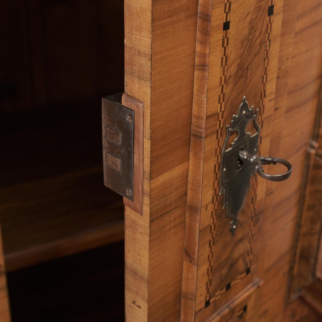 Brown Hallway Cabinet in Walnut and Nut Rootwood, 1780s For Sale - Image 8 of 13