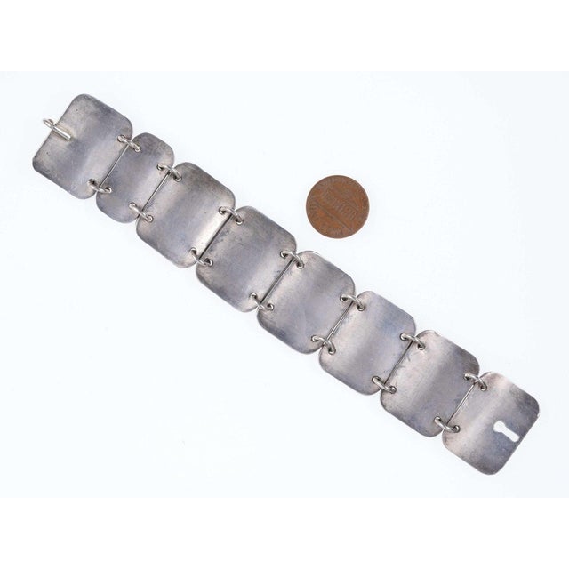 Jared Chavez Santo Domingo modernist sterling Link bracelet For Sale - Image 4 of 5