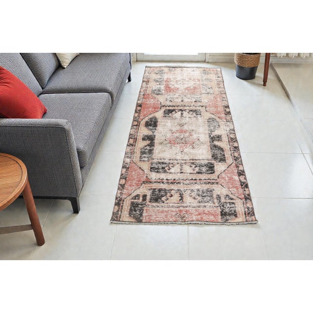Orange Mid 20th Century Bohemian Turkish Runner Rug For Sale - Image 8 of 11