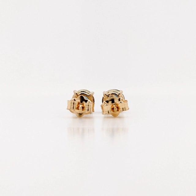 London Blue Topaz Four Prong Solitaire Studs in Solid 14k Gold - 2 Pieces For Sale In Columbus - Image 6 of 10