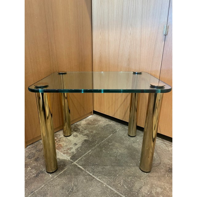 Vintage Pace Collection Brass and Glass Side Table For Sale - Image 10 of 10