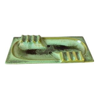 Large Mid 20th Century Green Atomic Cigar Ashtray For Sale