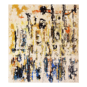 'Abstract, Indigo and Ivory' by Fenton Kastner, 1955, Large San Franscisco Bay Area Modernist Oil, Legion of Honor