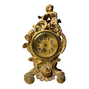 Vintage Petite French Bronze Cherub Ormolu Rococo Louis XV Style Clock