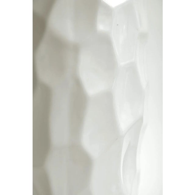 Vintage White Ceramic Textural Vase or Vessel Italian 1980's For Sale In Miami - Image 6 of 10