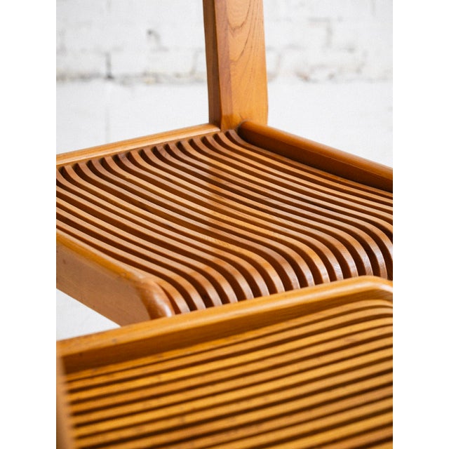 Italian Post Modern Wood Slat Dining Chairs, a Set of 4 For Sale - Image 12 of 13