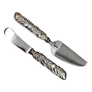 Tiffany & Co Estate Cheese Knife 7.125" & Pate Butter Spreader 6.5" Silver For Sale