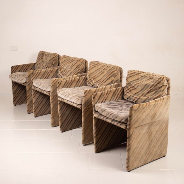 Textile Salpol Armchairs by Angelo Mazzola and Missoni, 1980s, Set of 4 For Sale - Image 7 of 15