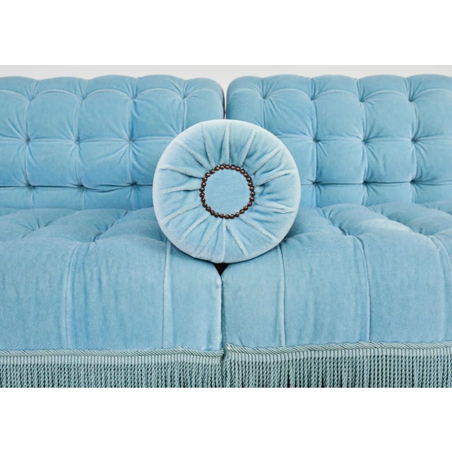 George Smith Tufted Mohair Velvet Sectional Sofa For Sale - Image 10 of 12