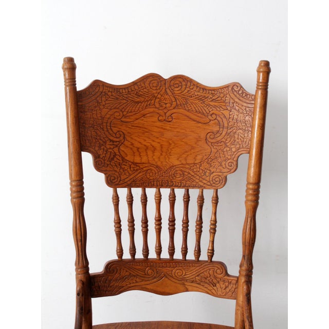 Vintage Oak Dining Chairs Set of 5 For Sale - Image 16 of 18