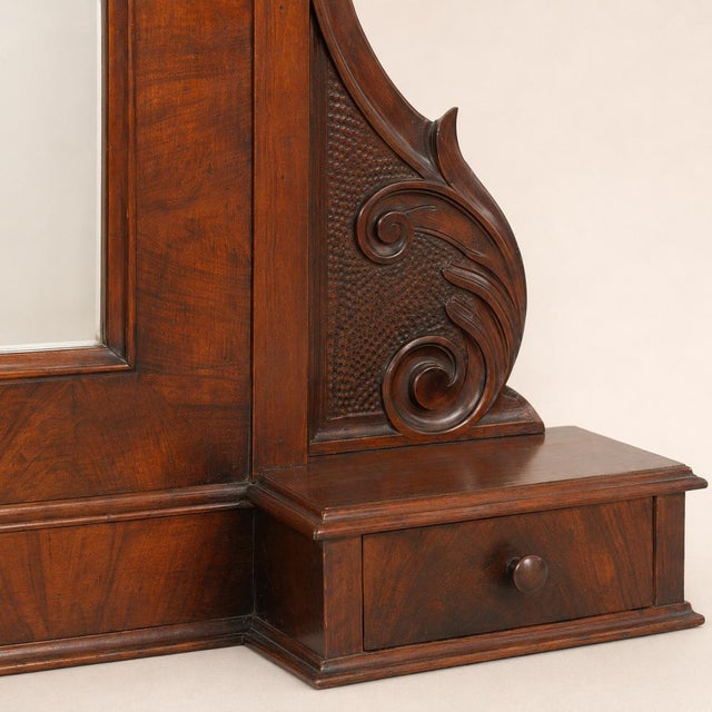 Italian Carved Walnut Dressing Mirror from Cucchi & Sola, 1850, in Good conditions. Designed before 1890