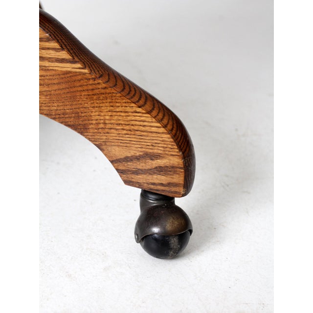 Vintage Oak Swivel Desk Chair For Sale - Image 11 of 12