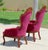 Vintage Victorian Revival Mahogany His & Hers Parlor Chairs Red Velvet Pair For Sale In Naples, FL - Image 6 of 18