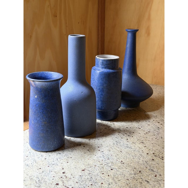 Mid-Century Blue Studio Pottery Vases from Ceramano & Zaalberg, Europe, 1960, Set of 4 For Sale - Image 12 of 18