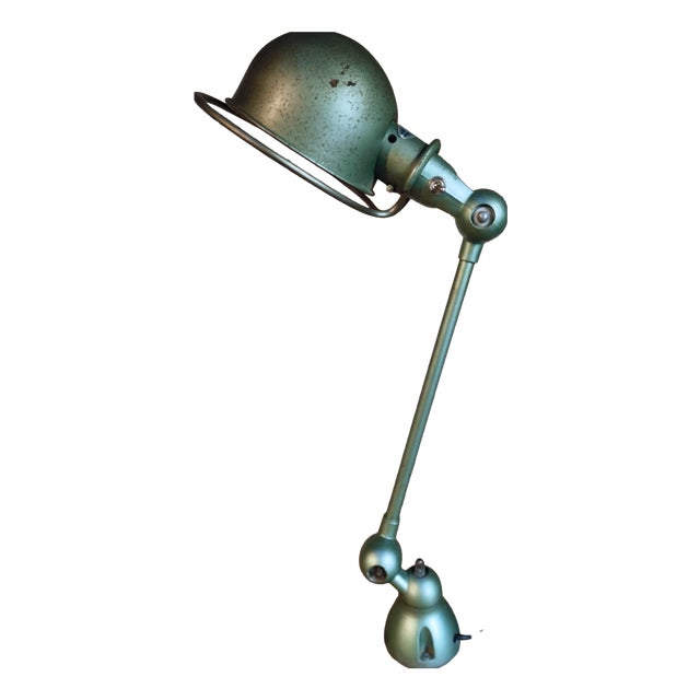 Vintage Articulated Desk Lamp in Reseda Green from Jielde, France, 1970s For Sale