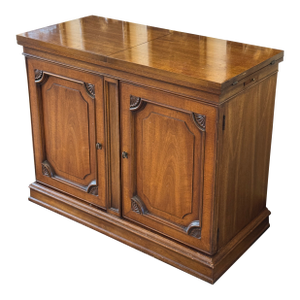 White Fine Furniture Flip Top Walnut Wood Buffet