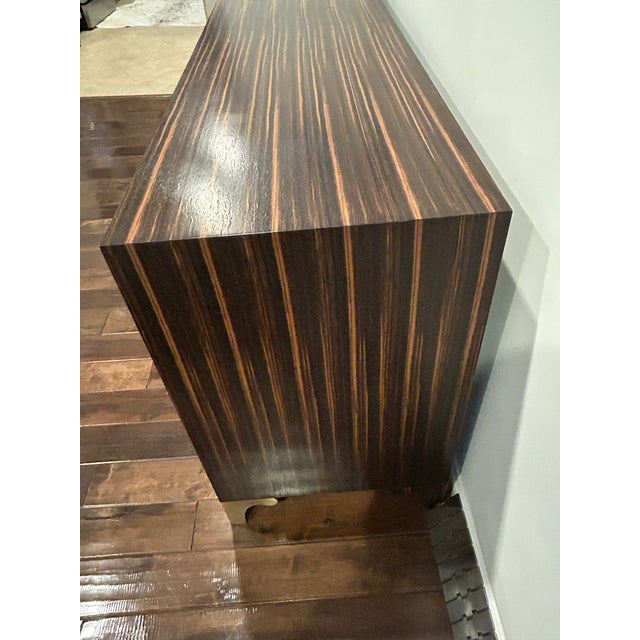 2010s Newell Design Studio Gazelle Modern Macassar and Parchment Sideboard For Sale - Image 5 of 17