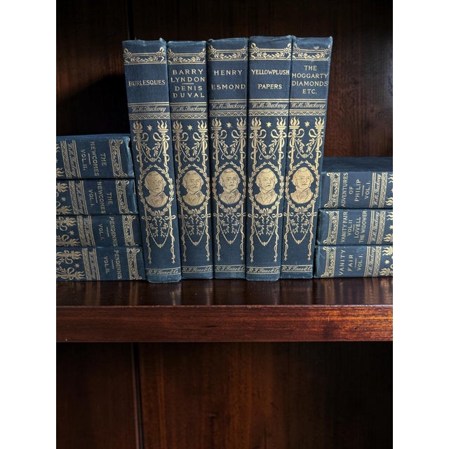 Illustration 1900 William Makepeace Thackeray Antique Book Collection - 12 Volumes For Sale - Image 3 of 10