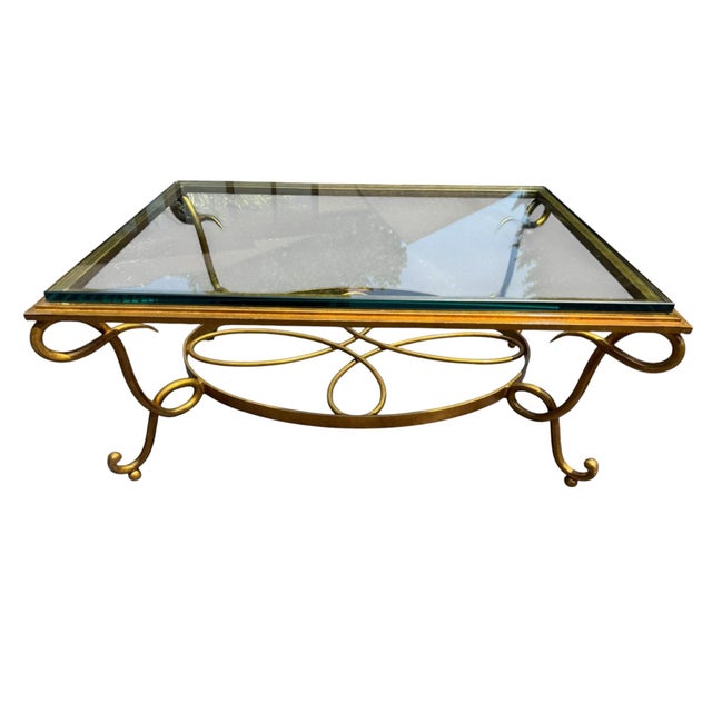 Late 20th Century Glass Rene Prou Style Coffee Cocktail Table For Sale - Image 4 of 11