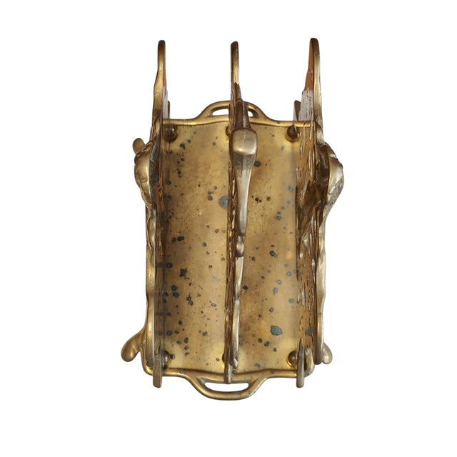 Early 20th Century Art Nouveau English Brass Letter Caddy For Sale - Image 5 of 7