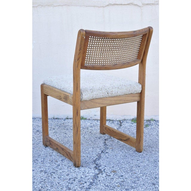 Whitaker Furniture Oak Wood Cane Back Modern Dining Side Chairs Set