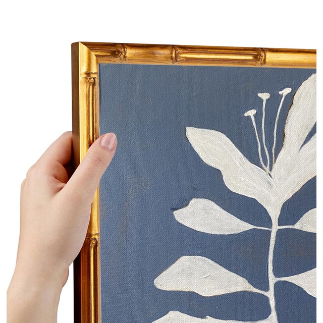 Original Framed Acrylic Botanical Painting, Organic Boho Art Floral Wall Art, 13" X 13" by Tatiana Duperault For Sale - Image 4 of 5