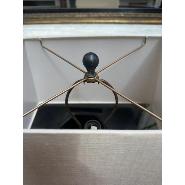 1970s Tall Travertine and Bronze Table Lamp, 1970s For Sale - Image 5 of 12