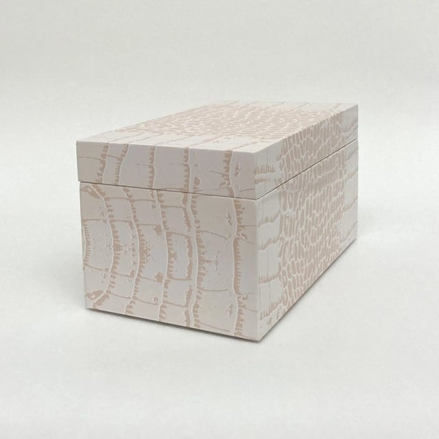 Pink Crocodile Pattern American Made Wood Box For Sale - Image 10 of 10