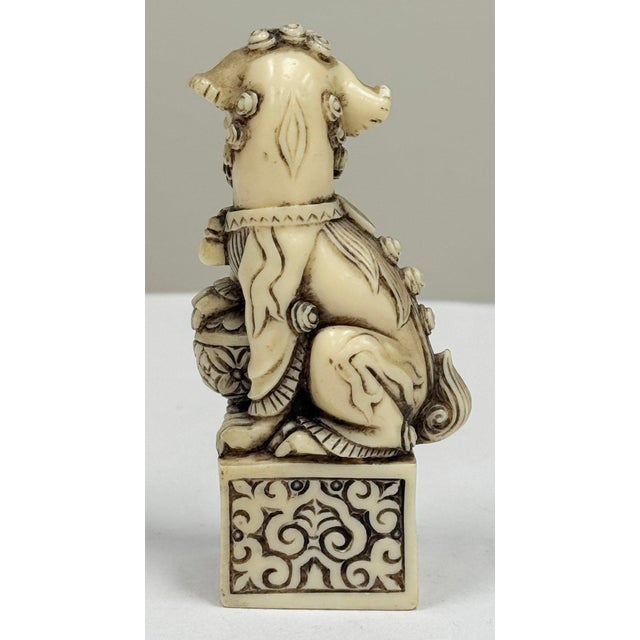 Mid 20th Century Vintage Resin Foo Dog Figure For Sale - Image 5 of 6