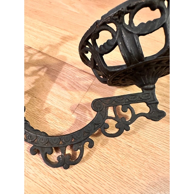 Antique Cast Iron Wall Sconce Candle Holder and Bracket For Sale - Image 4 of 6
