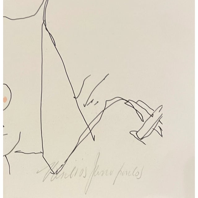 1979 Vasilios Janopoulos Portrait of a Lady Lithograph For Sale - Image 4 of 5