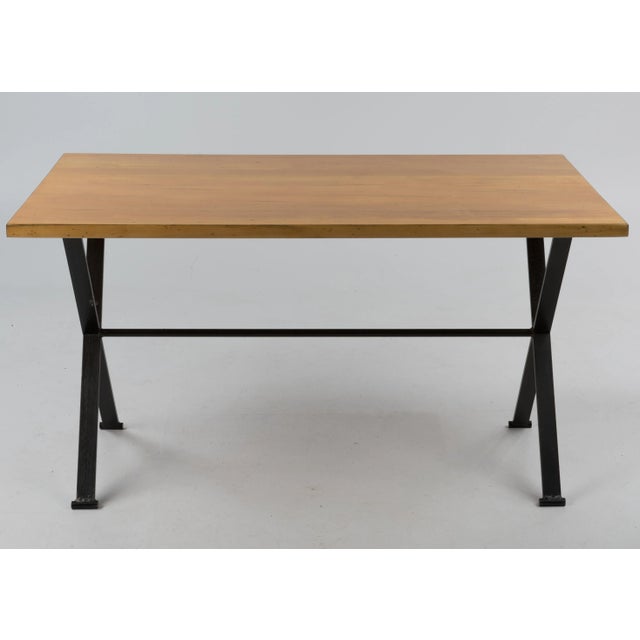 Mid Century Campaign Desk or Coffee Table Bronze Patina Convertible Mid Century For Sale - Image 4 of 13