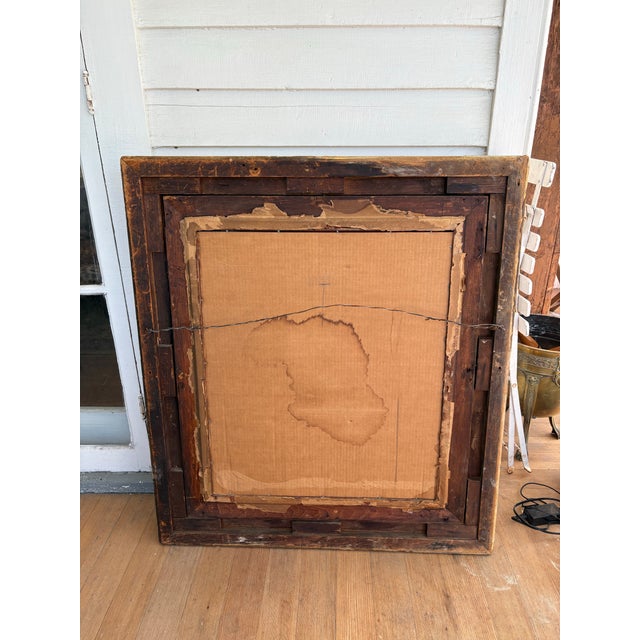 19th C Victorian Carved Frame Gilt Square Wall Mirror For Sale - Image 12 of 12