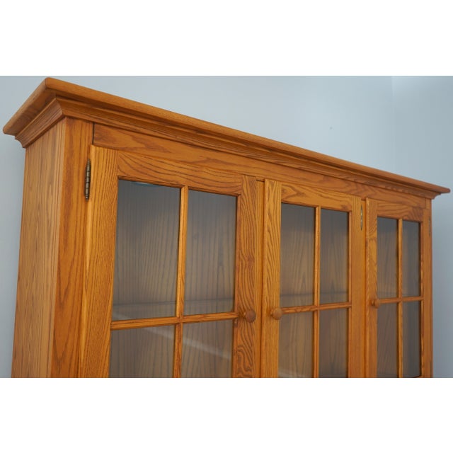 Country Oak 2 Piece Stepback Cupboard Hutch For Sale - Image 12 of 18