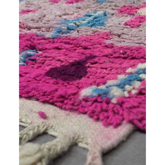 Tribal Mauve Handwoven Berber Wool Rug - 9.7 X 5.6 Ft For Sale - Image 3 of 8