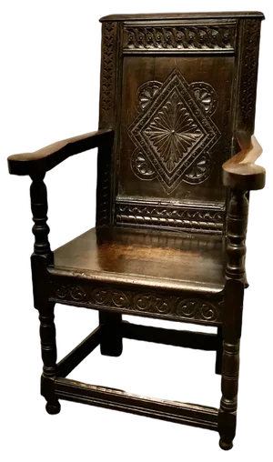 17th Century Oak Wainscot Hall Chair, 1890s