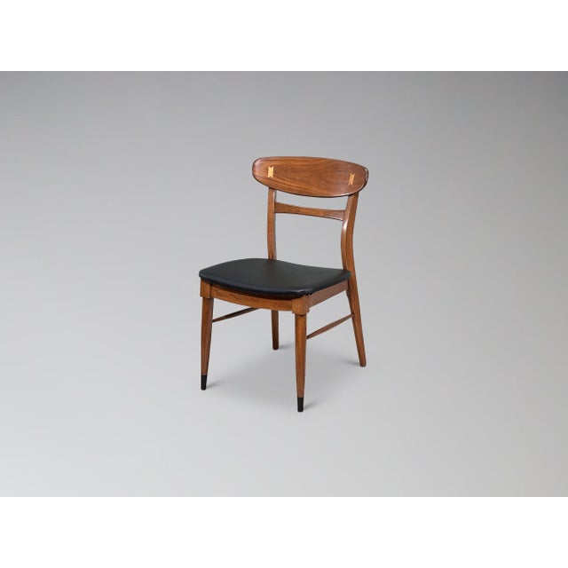 Restored Lane Acclaim Walnut Dining Chairs Set of 7 For Sale - Image 11 of 17