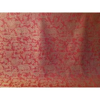 Clarence House "Angkor Wat" Cinnabar Fabric - 2 & 2/3 Yards For Sale