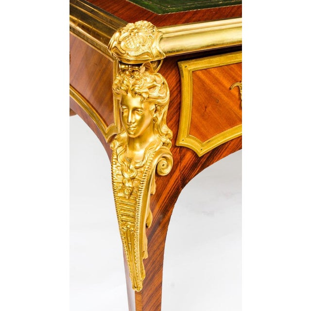 19th Century French Louis Revival Ormolu Bureau Plat Desk For Sale - Image 14 of 18