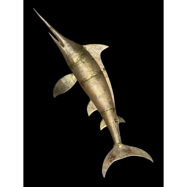 1970's Solid Brass Marlin Wall Decor For Sale - Image 11 of 17