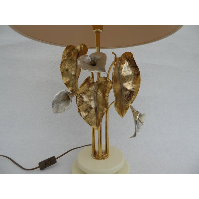Mid-Century Gold and Silver Plated Lamp by Lanciotto Galeotti for L'Originale For Sale - Image 4 of 9