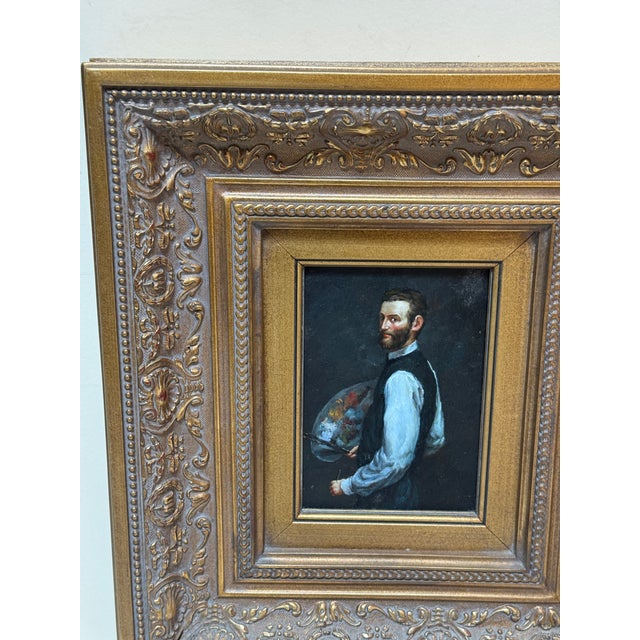Wood Frédéric Bazille Self-Portrait With Palette Reproduction Print, Framed For Sale - Image 7 of 12